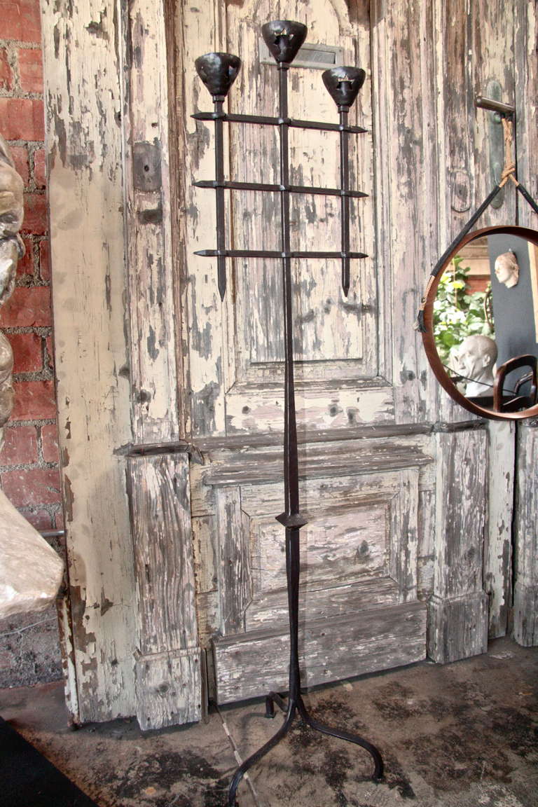 A nice way to add more light to your indoor or outdoor space with this handmade iron standing stick.