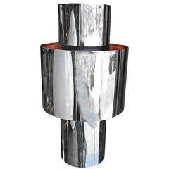 Willy Rizzo Chrome and Copper Table Lamp, "Love"