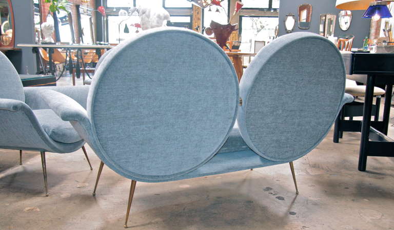 Italian Settee with Chairs, 1950s, 