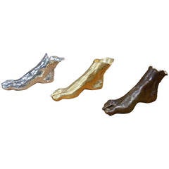 Foot Sculptures in Bronze, "Bronzo Dorato" 5