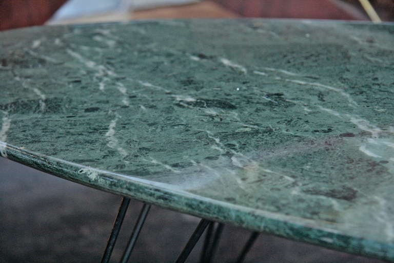 Mid-20th Century Italian 50's Green Marble  Top Coffee Table