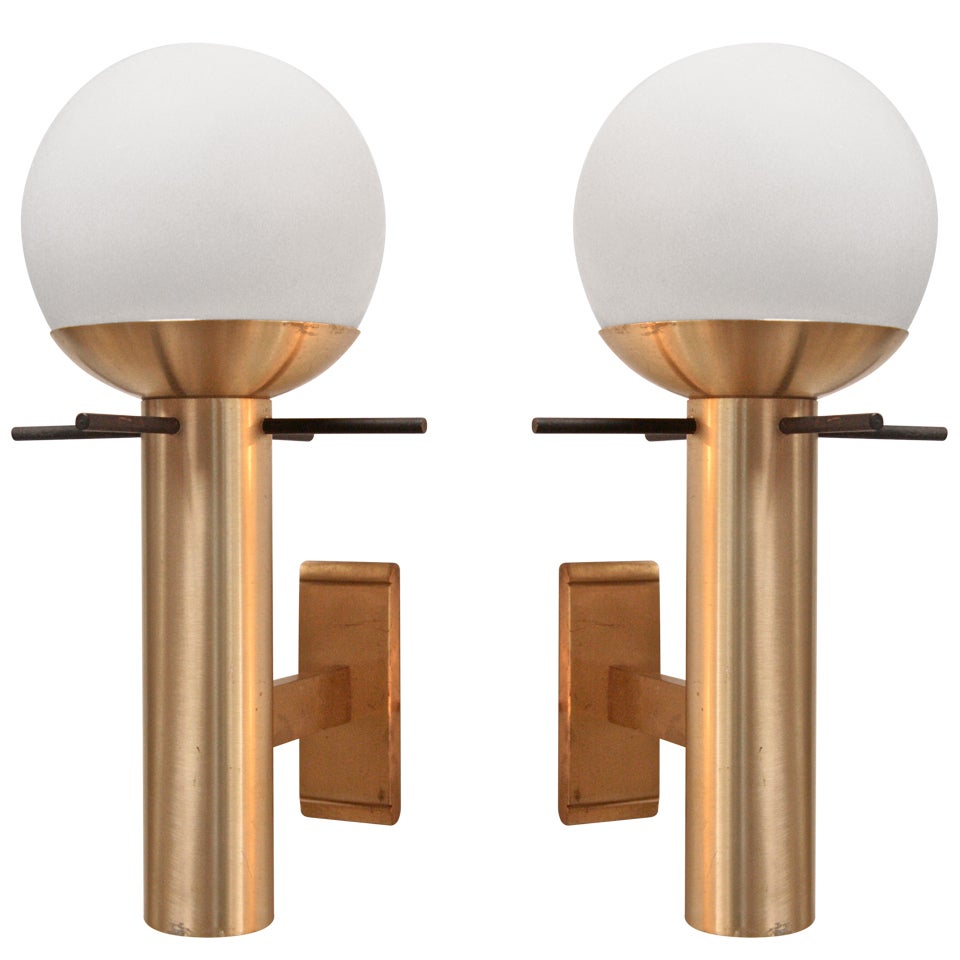 Pair of Italian 1960 Sconces By Stilux For Sale