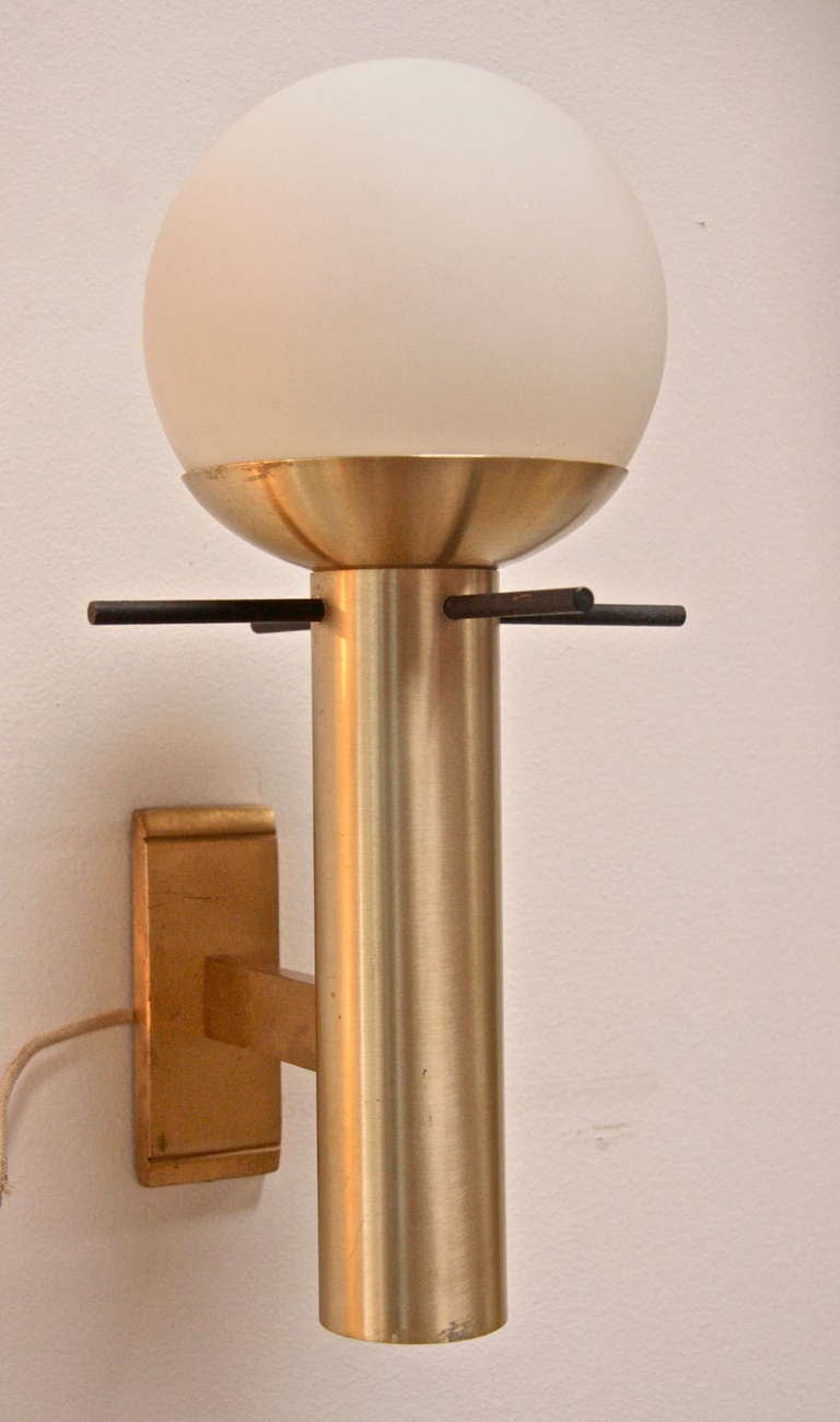 Pair of Italian 1960 Sconces By Stilux In Excellent Condition In Los Angeles, CA