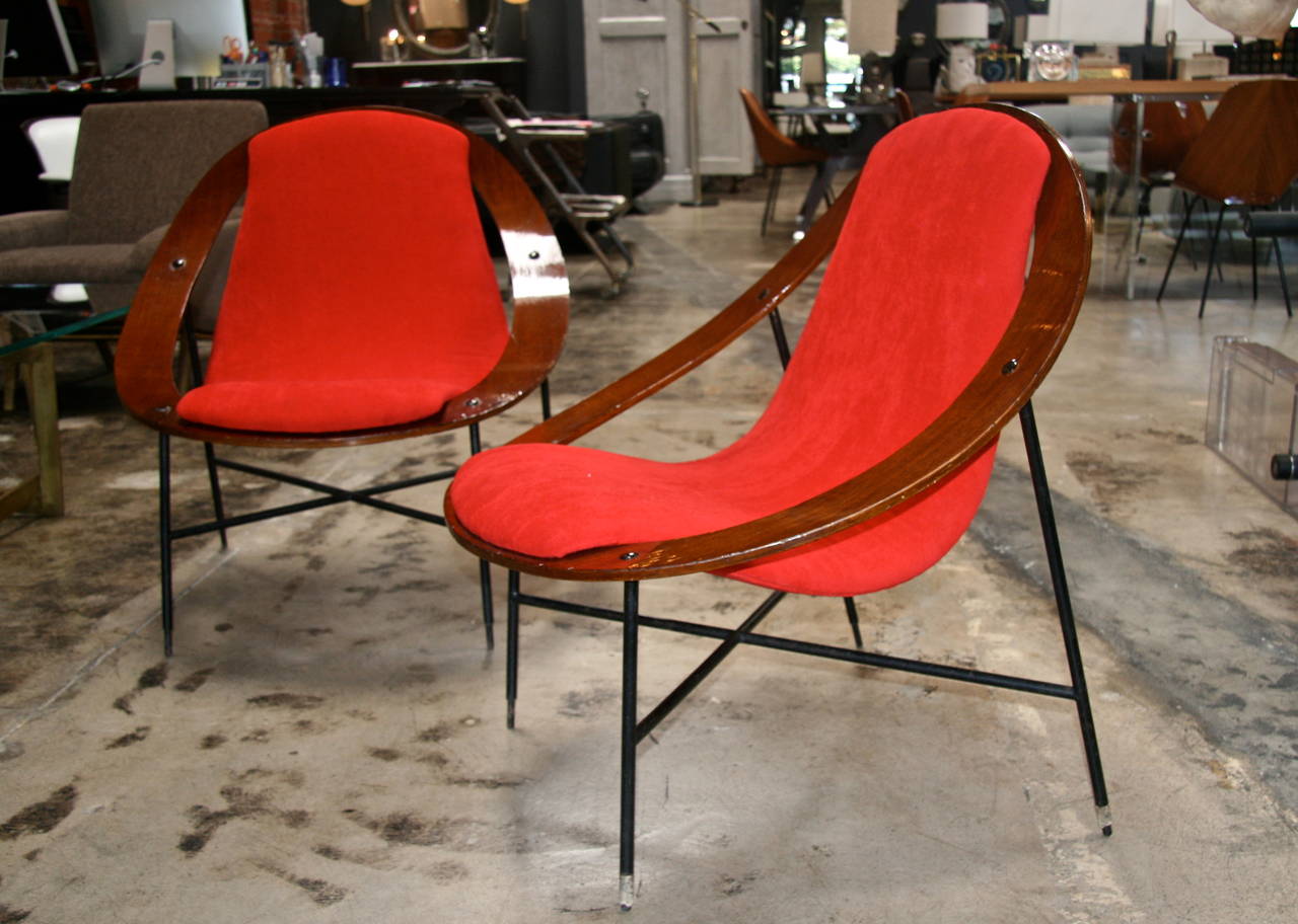 Italian Rare Ico Parisi Lounge Chairs