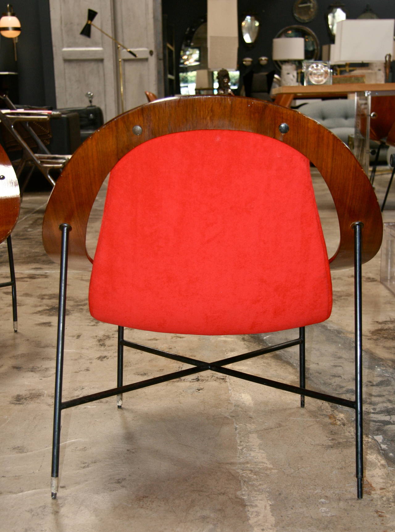 Rare Ico Parisi Lounge Chairs In Good Condition In Los Angeles, CA