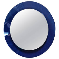 Italian 1960s Cobalt Blue Mirror 12