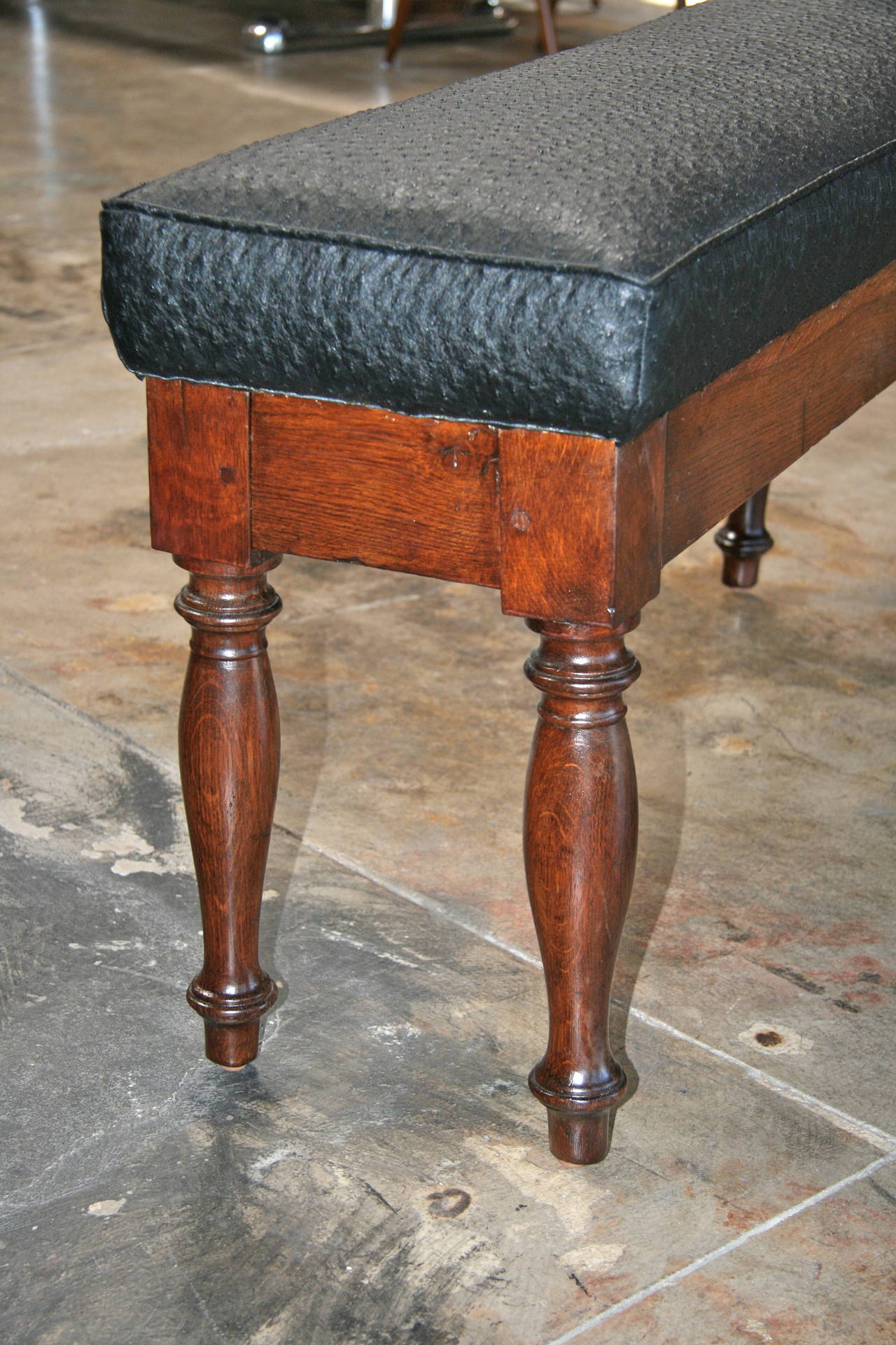 Italian 19th Century Walnut Bench 1