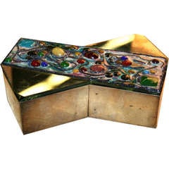 Fontana Arte Silver Box with Mirror and Glass Jewel Top 7