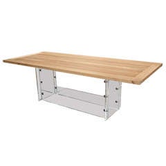 "Spirit" Burma Teak Table with Plexi Base 10