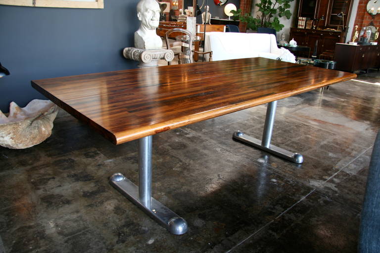 A 60s superb steel base and wood top makes this the desk, dining or conference table of choice.