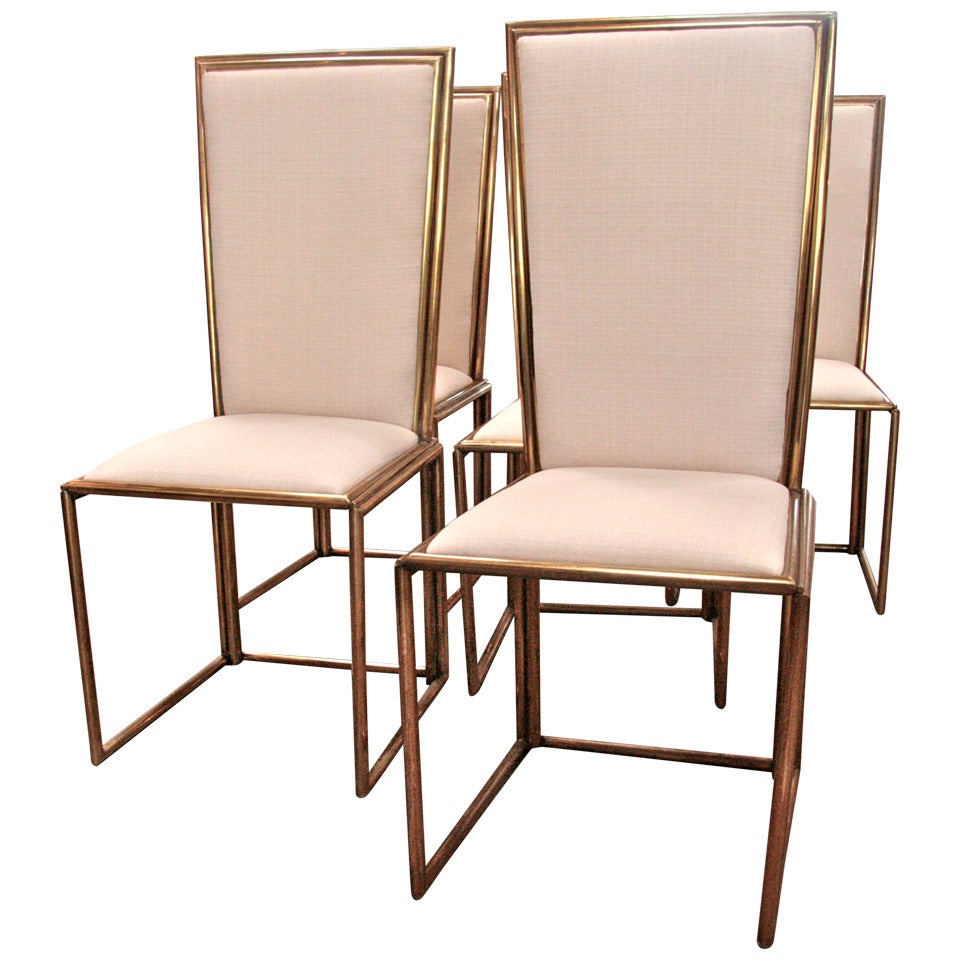 Italian Chairs In Brass 1960