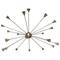 Vintage Brass Sputnik Chandelier with Twenty Arms