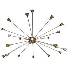 Retro Brass Sputnik Chandelier with Twenty Arms