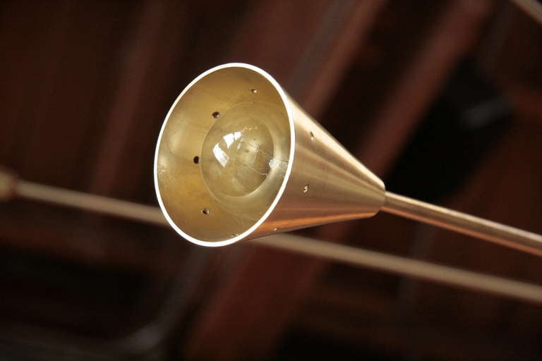 Lampadario Sputnik in ottone a venti bracci in vendita 1