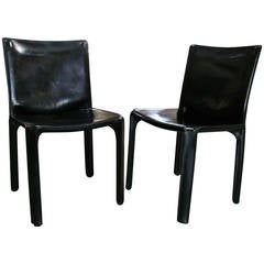Pair of "Cab" Side Chairs by Mario Bellini