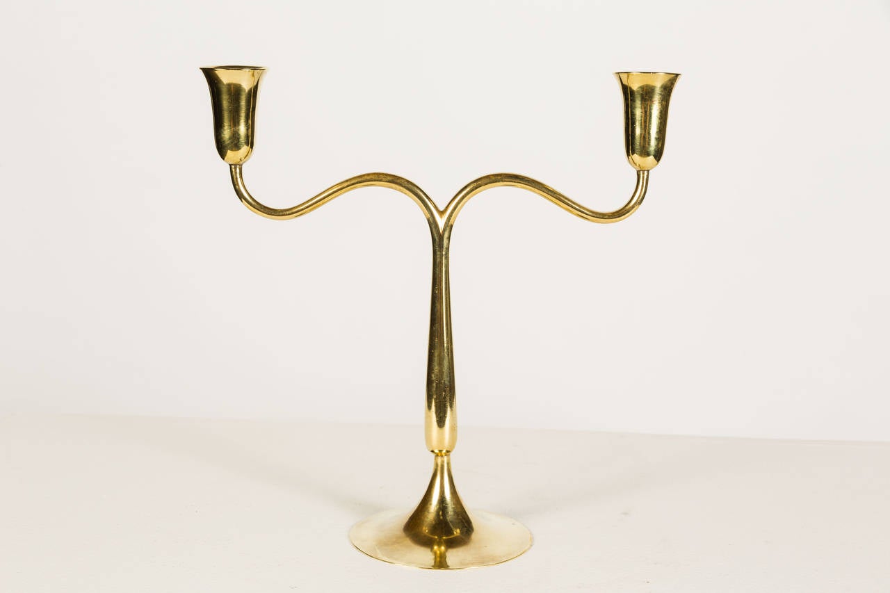 Hagenauer Werkstatte Wein Brass Candleholders