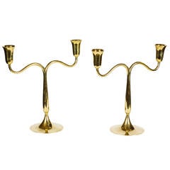 Hagenauer Werkstatte Wein Brass Candleholders