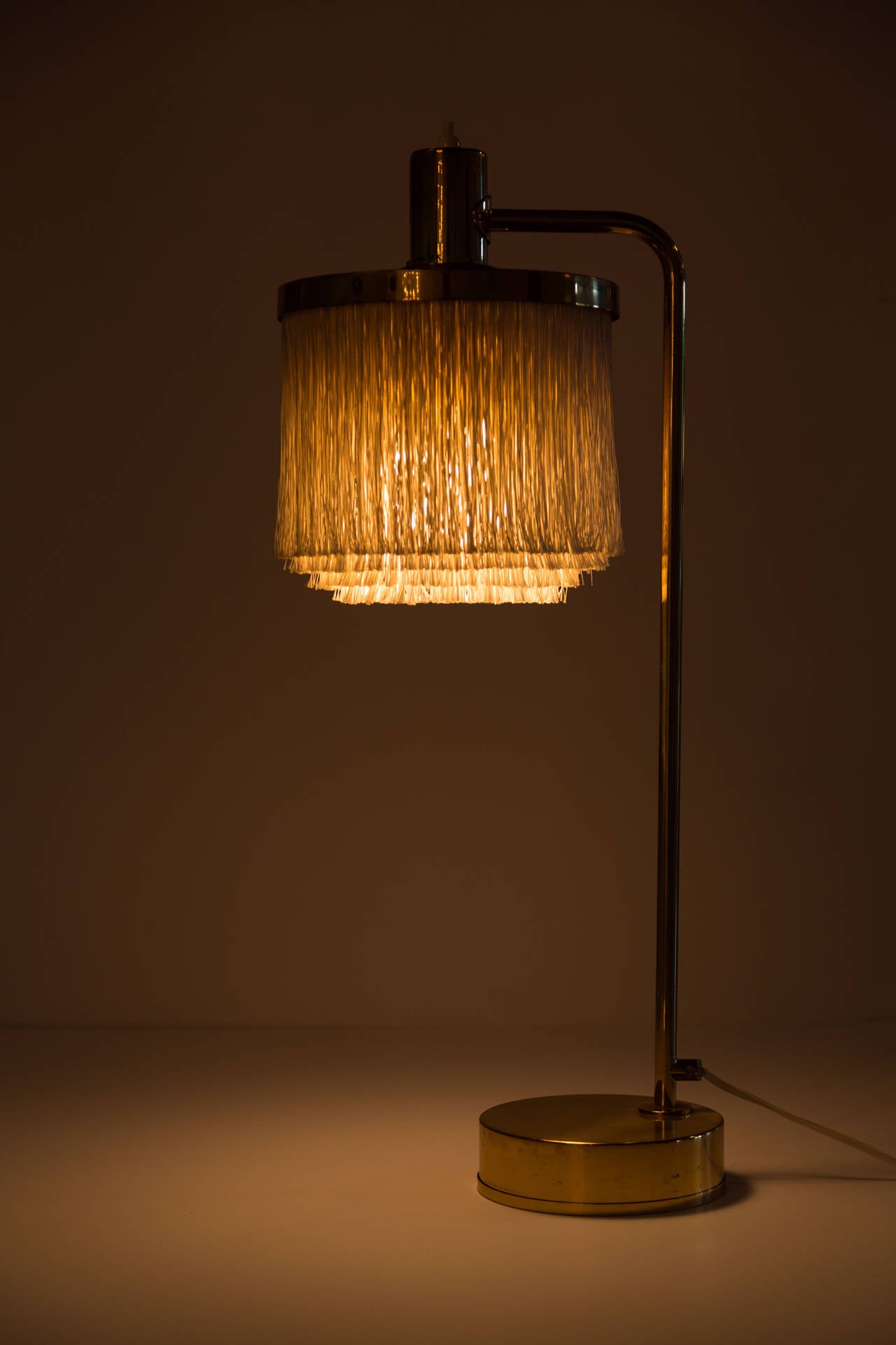 Mid-Century Modern Hans Agne Jakobsson Brass and Silk Cord Table Lamps