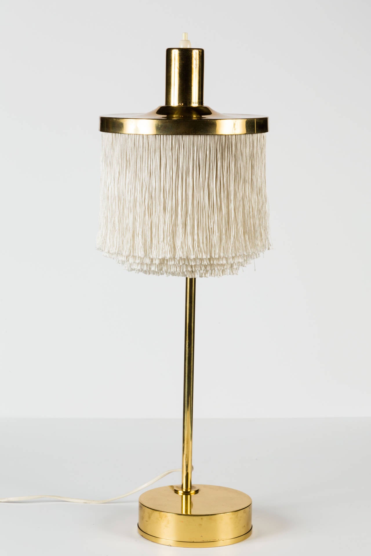 Swedish Hans Agne Jakobsson Brass and Silk Cord Table Lamps