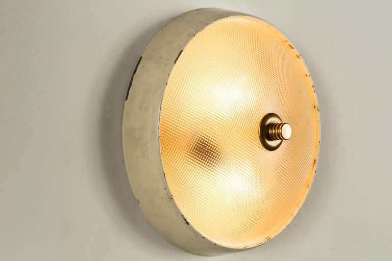 Italian Flushmount Ceiling Light In Excellent Condition In Los Angeles, CA