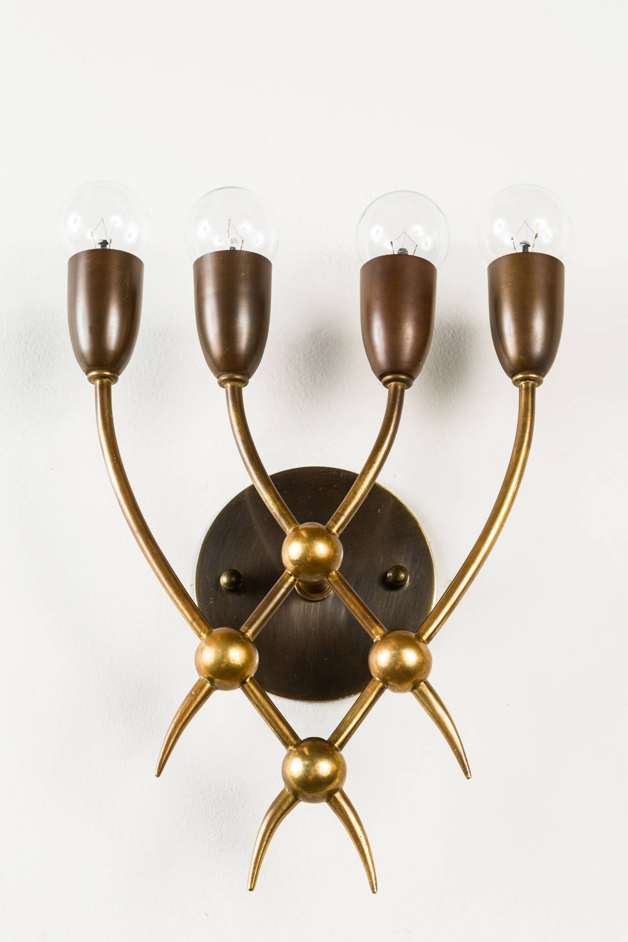 Mid-20th Century Pair of Sconces by Guglielmo Ulrich