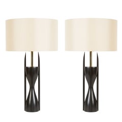 Pair of Sculptural Modeline Table Lamps