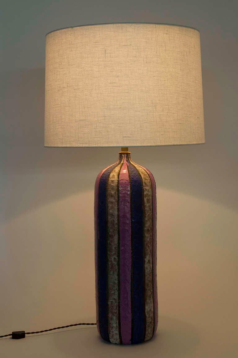 Raymor Striped Ceramic Table Lamp