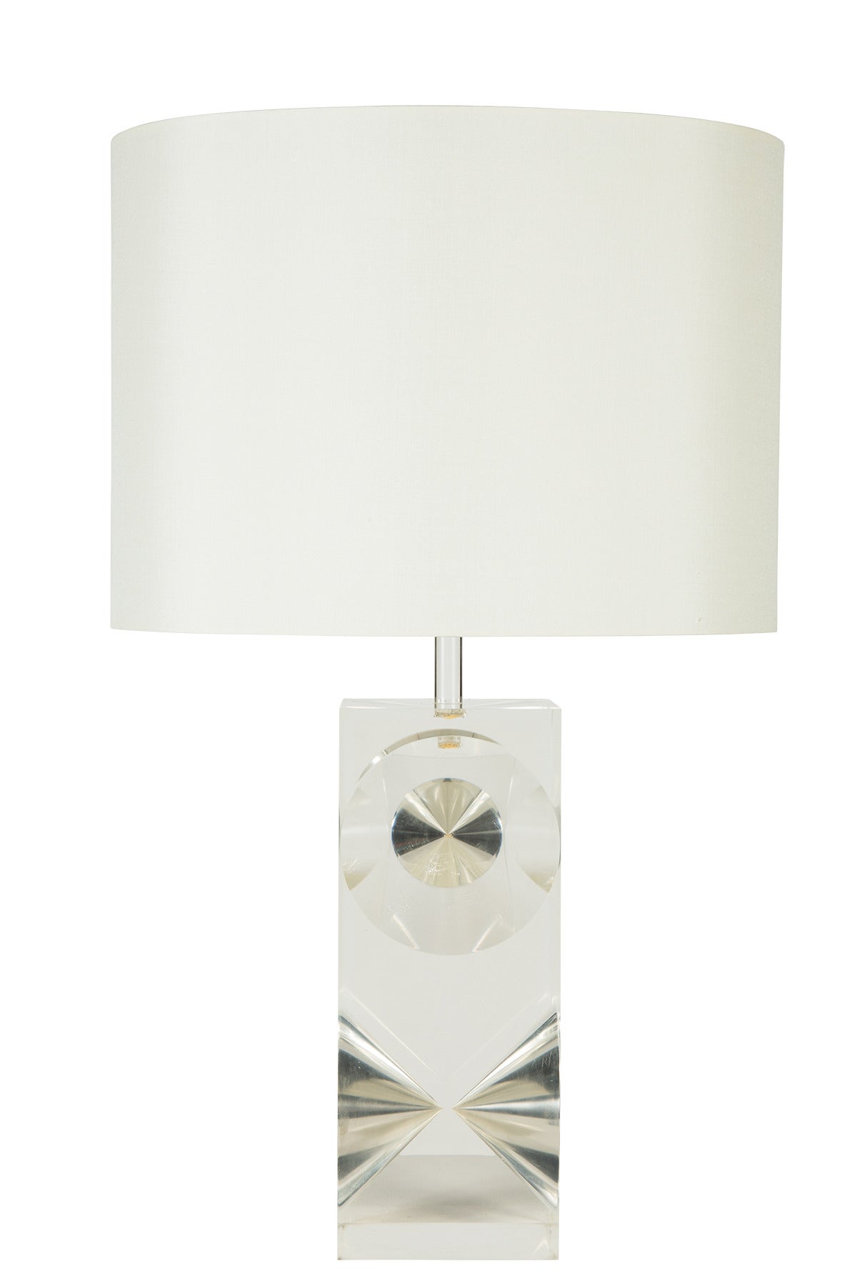 French Sculptural Lucite Table Lamp