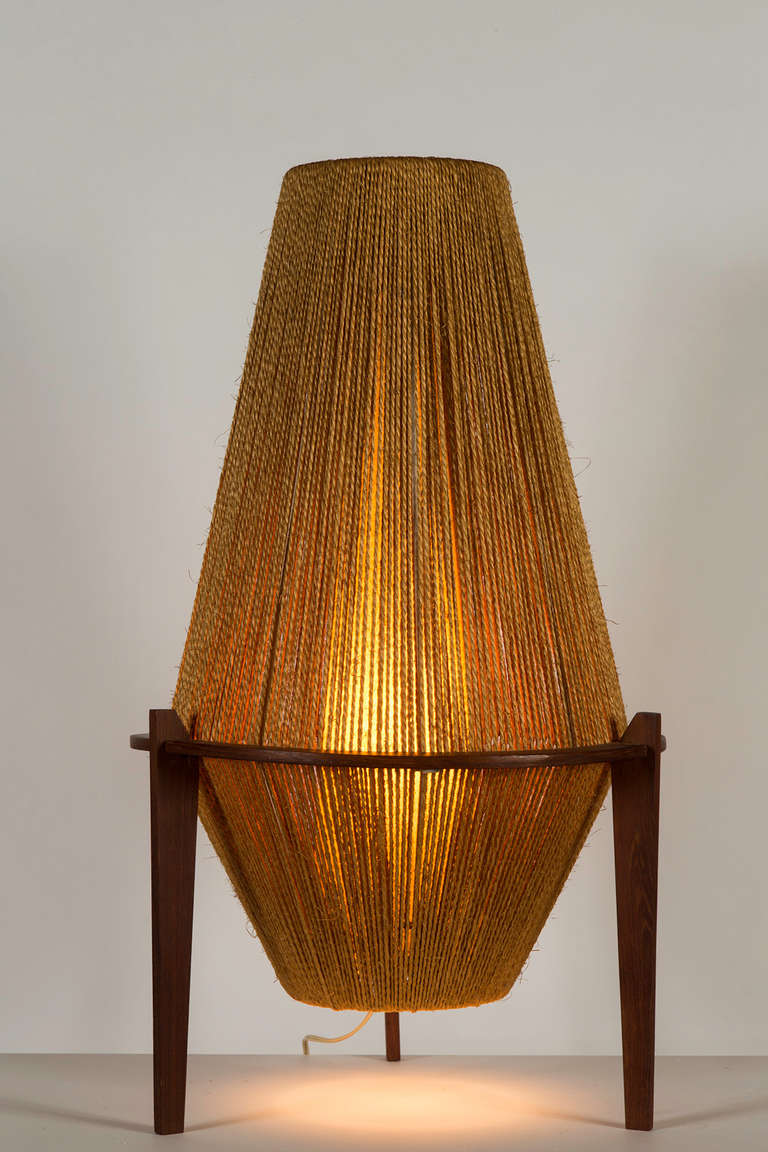 Large table lamp with built in interior shade for light diffusion