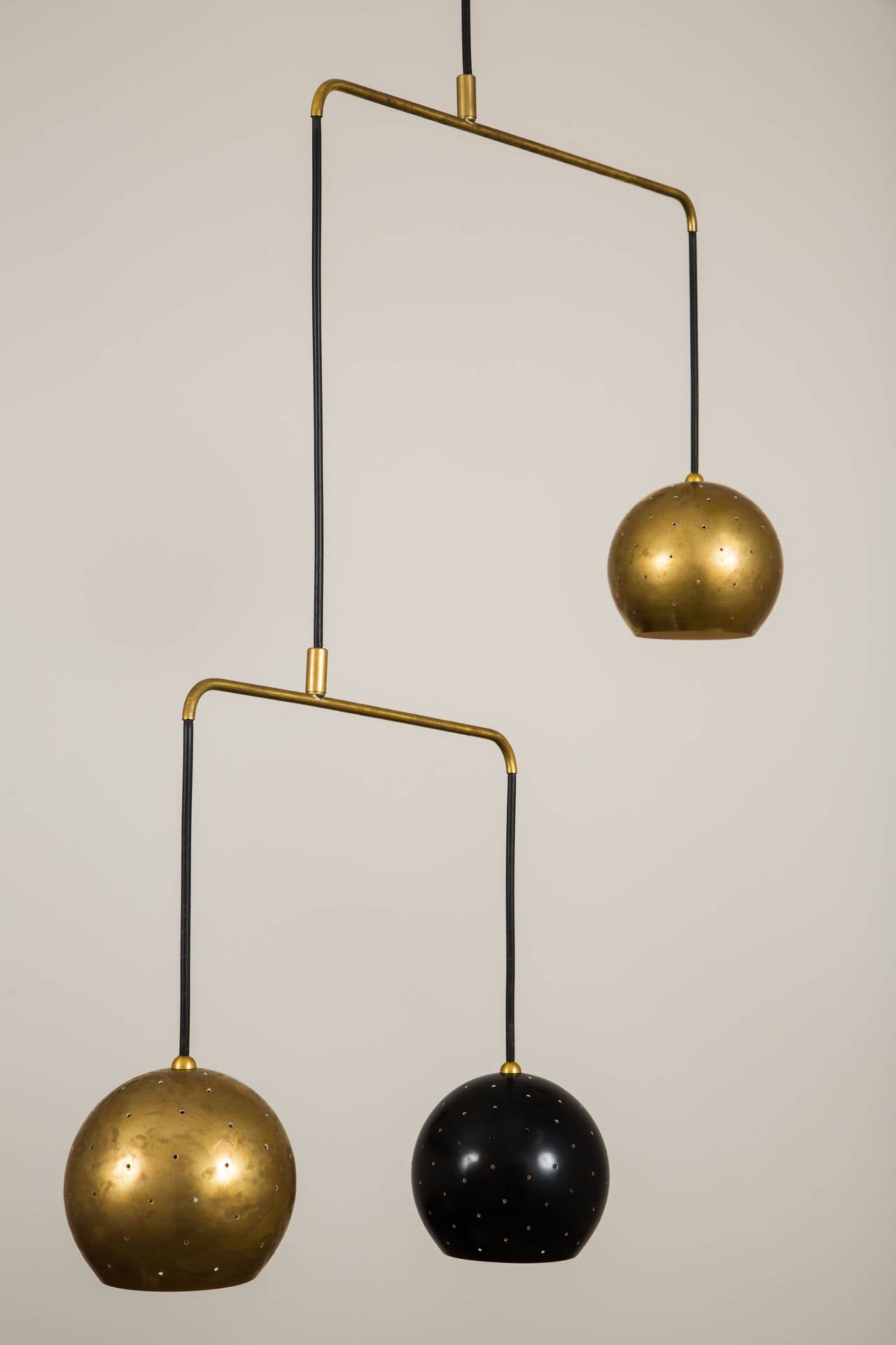 Brass Large Italian Mobile Chandelier