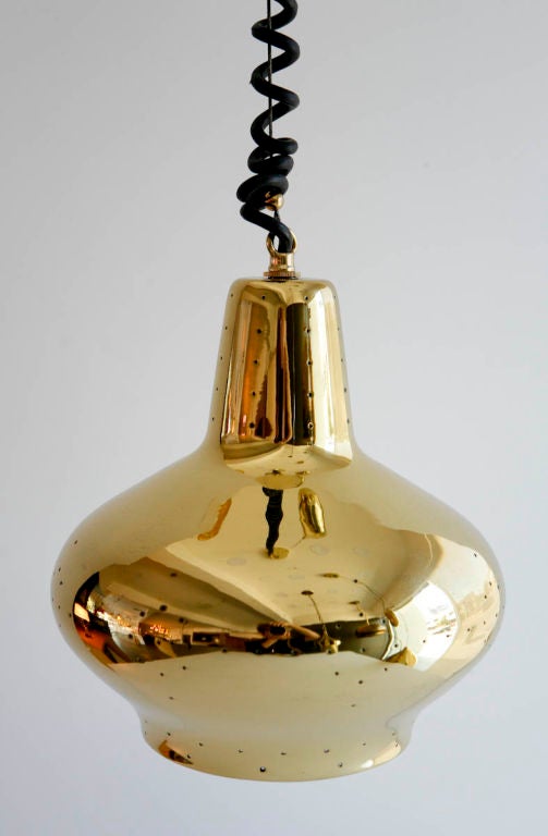 Pulley Lamp With Perforated Shade