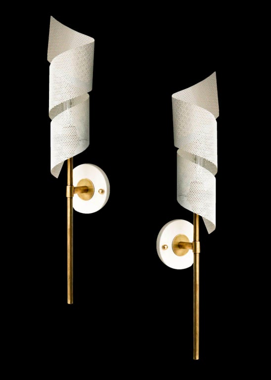 Pair of Lunel Perforated Sconces