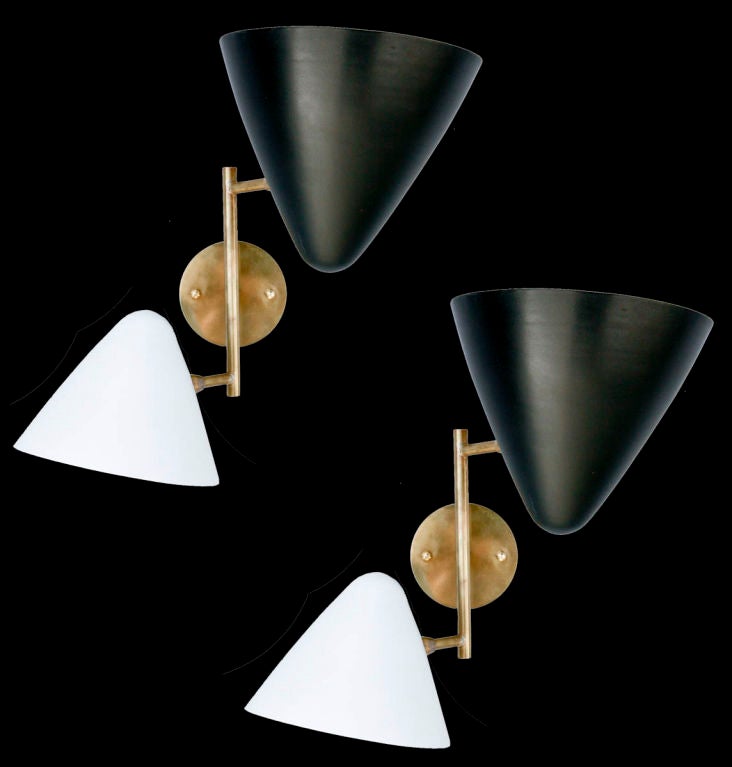 Pair of Double Cone Italian Sconces