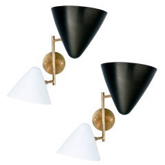 Pair of Double Cone Italian Sconces