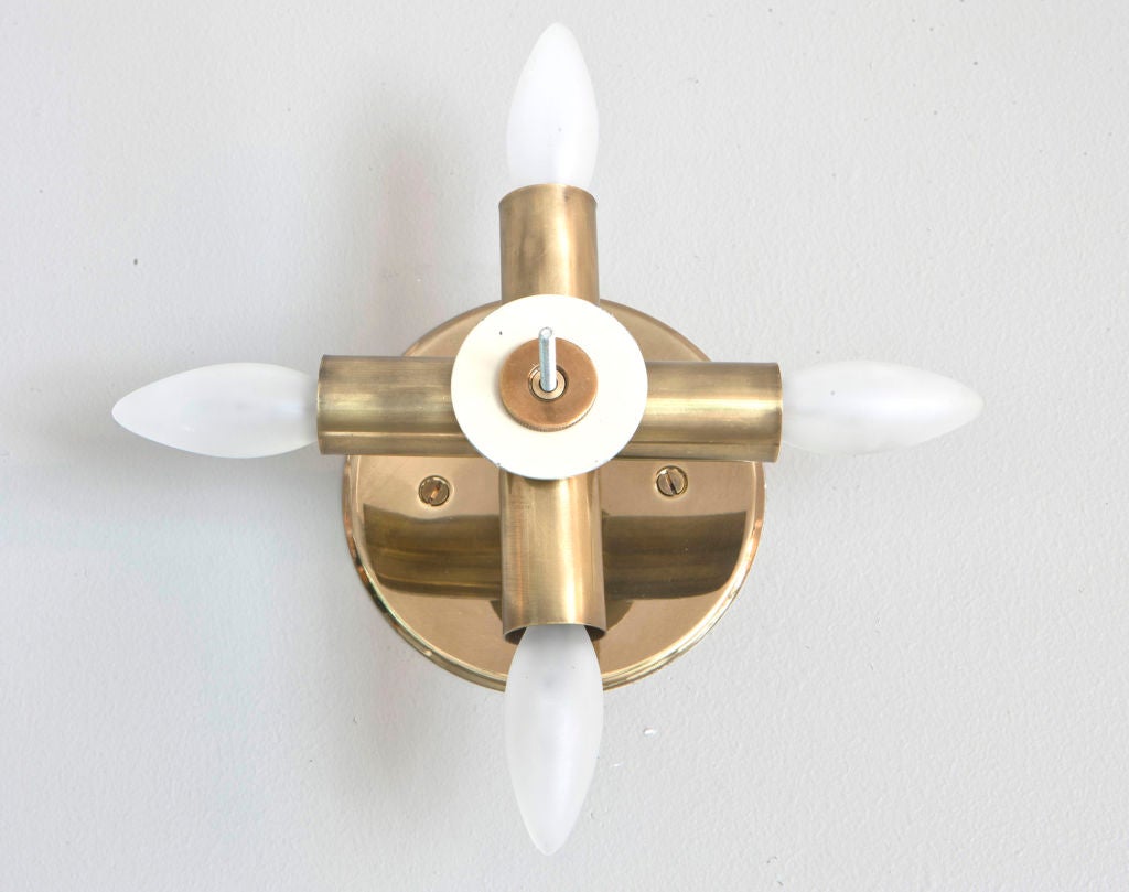 Brass Rewire Custom Star Wall/Ceiling Light For Sale