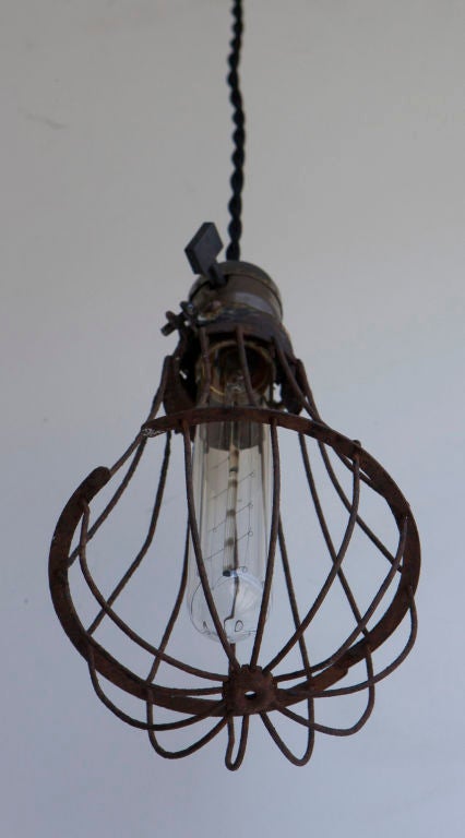 20th Century Three Industrial Cage Lamps