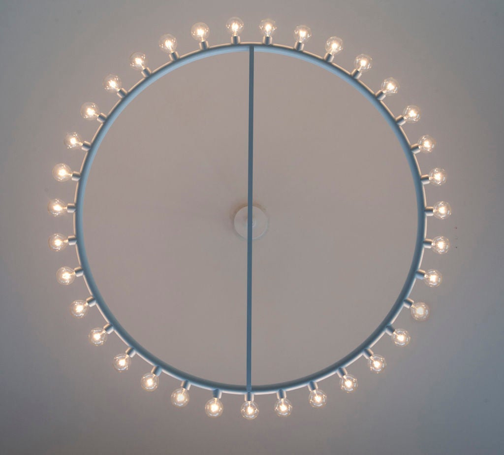 Mid-Century Modern Rewire Custom Ring of Lights Chandelier