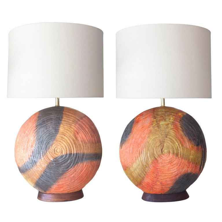 Two Ceramic Table Lamps by Marcello Fantoni