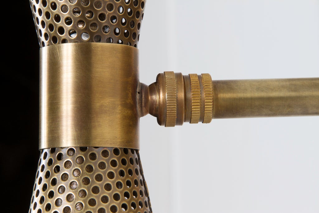 Rewire Custom Brass Perforated Sconce For Sale 4