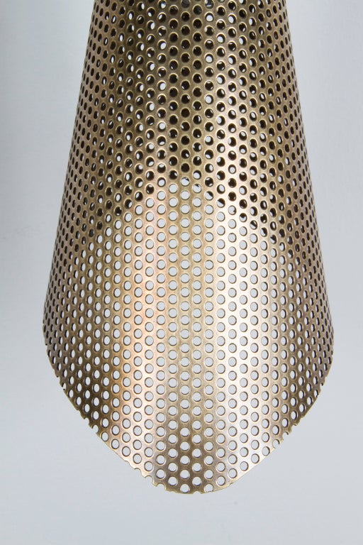Contemporary Rewire Custom Brass Perforated Sconce For Sale