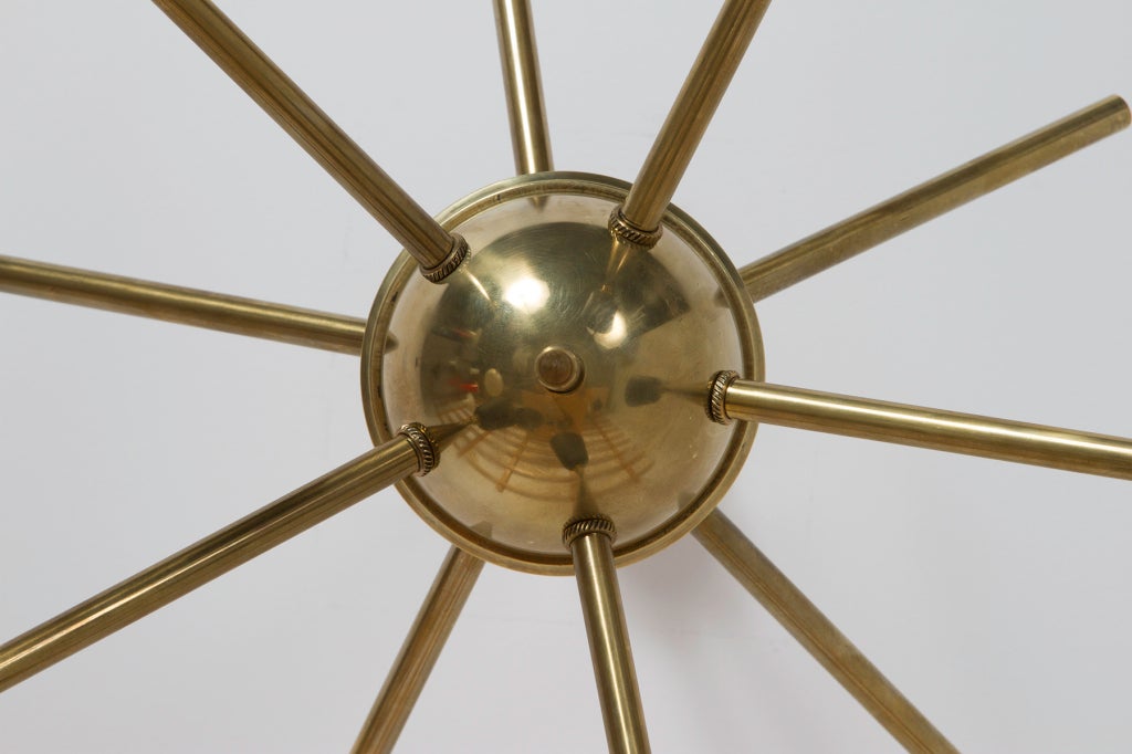 Brass Robert Mathieu/ R.Mathieu Five Arm Chandelier