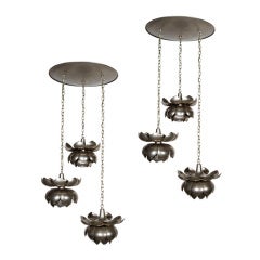 Pair of Feldmar Lotus Chandeliers