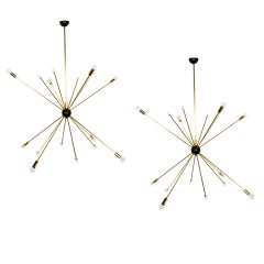 Large Pair of Italian Multi Arm Chandeliers