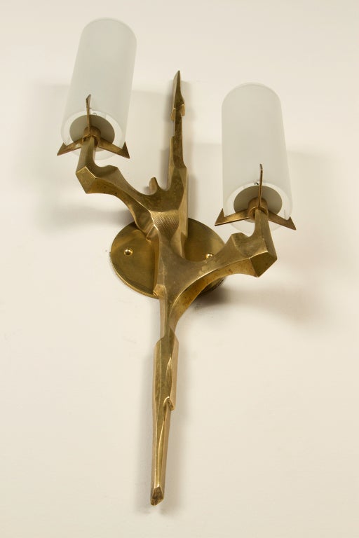 Unique Pair of Felix Agostini Attributed Wall Lamps 3