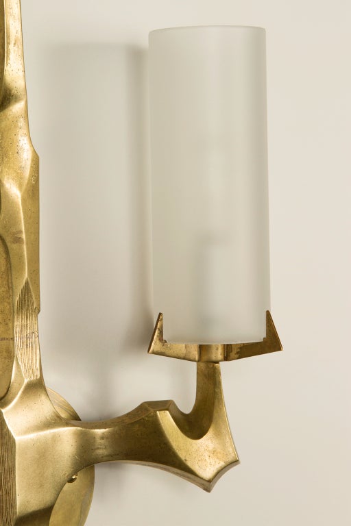 Mid-20th Century Unique Pair of Felix Agostini Attributed Wall Lamps