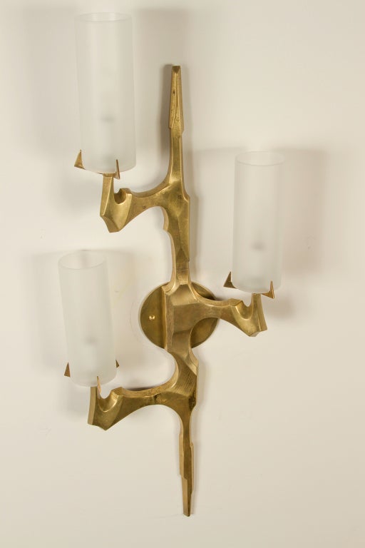 Unique Pair of Felix Agostini Attributed Wall Lamps 4