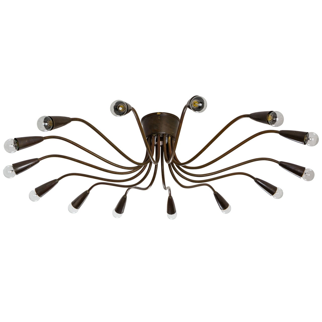 Italian Fourteen-Arm Ceiling Light