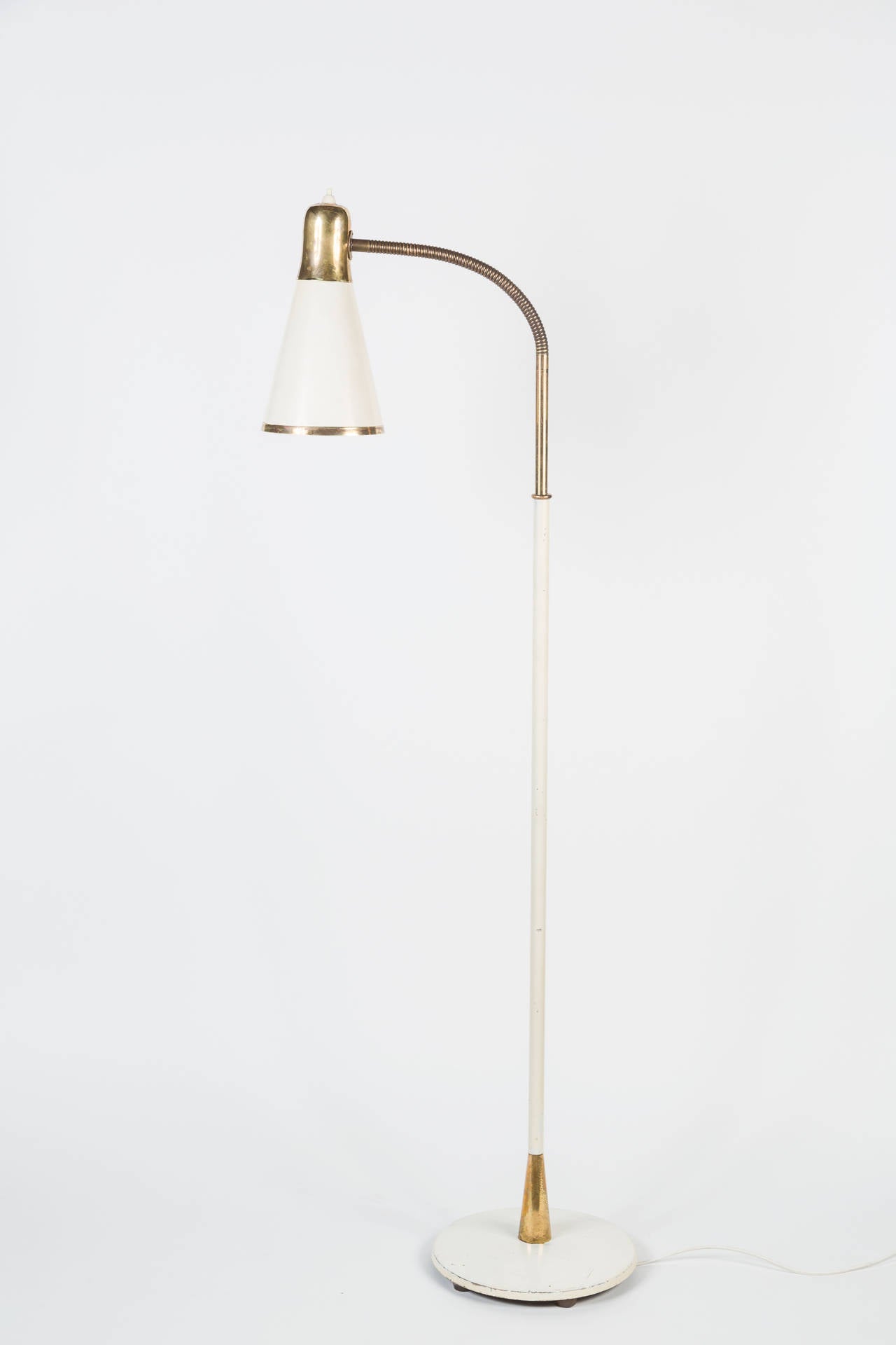 Brass goose neck floor lamp for Sonnico electro.