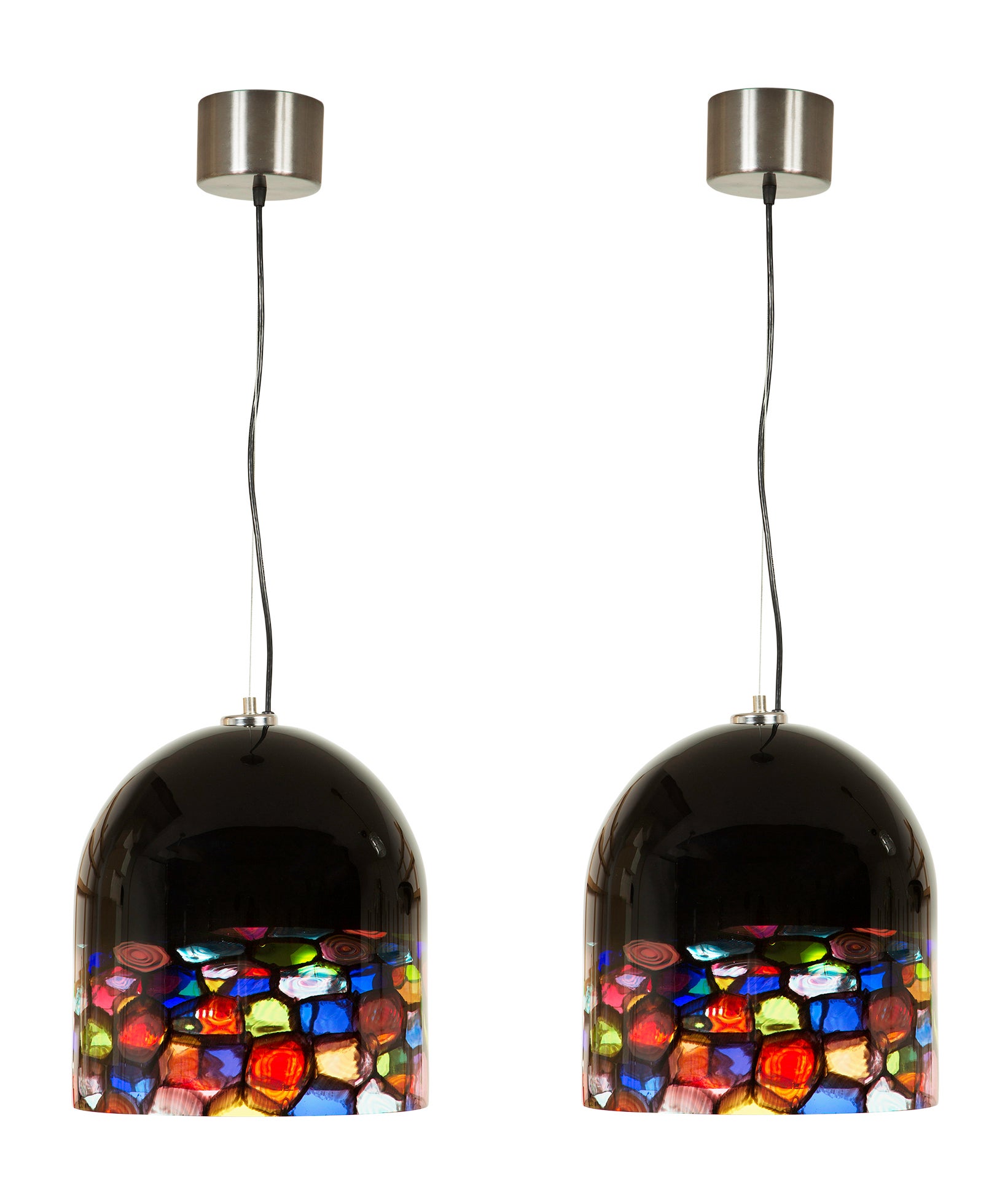 Pair of Murano Glass Pendants by Leucos