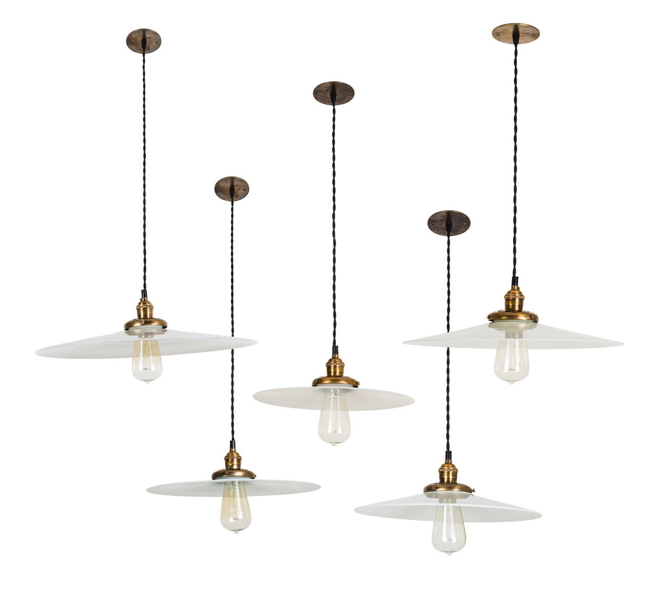 Rare Milk Glass Pendants at 1stdibs